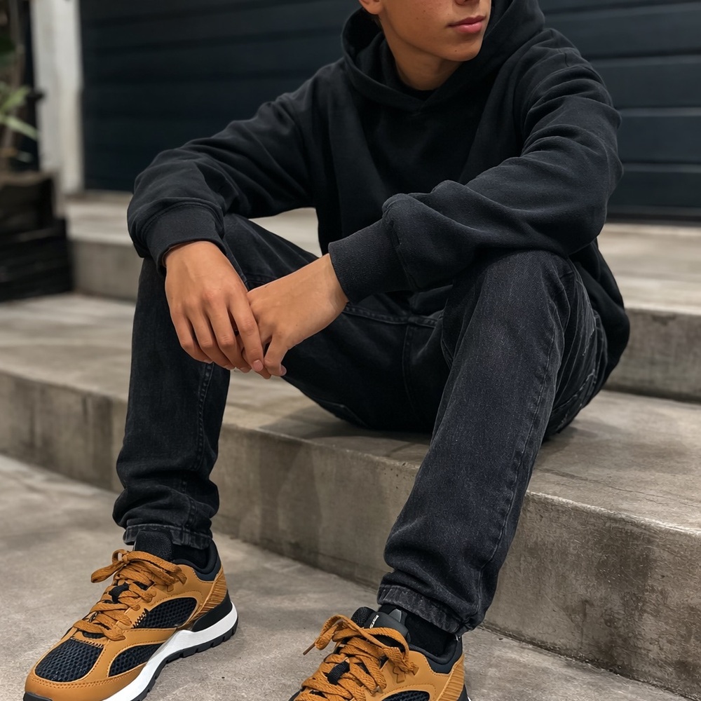 Under Armour Kids Sneakers in Black and Tan